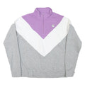 FILA Womens Purple & White & Grey Sweatshirt Collared M Cotton Blend Casual