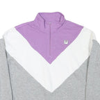 FILA Womens Purple & White & Grey Sweatshirt Collared M Cotton Blend Casual