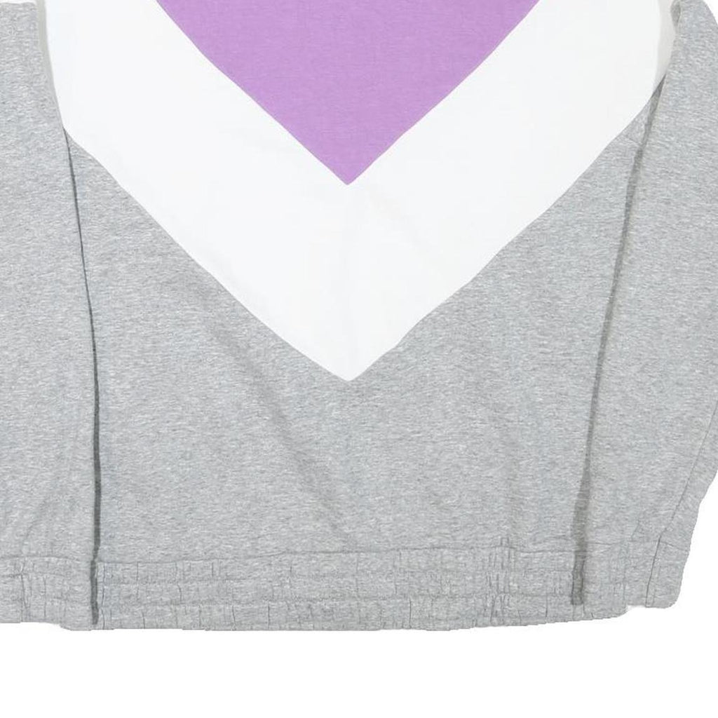 FILA Womens Purple & White & Grey Sweatshirt Collared M Cotton Blend Casual