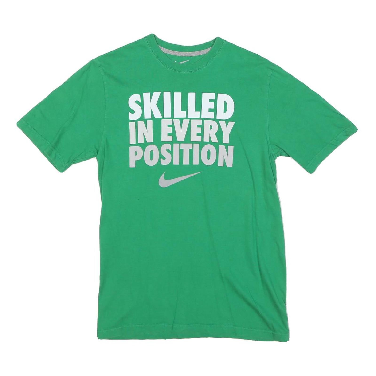 NIKE Mens Green Skilled In Every Position Graphic T-Shirt S Short Sleeve Crew