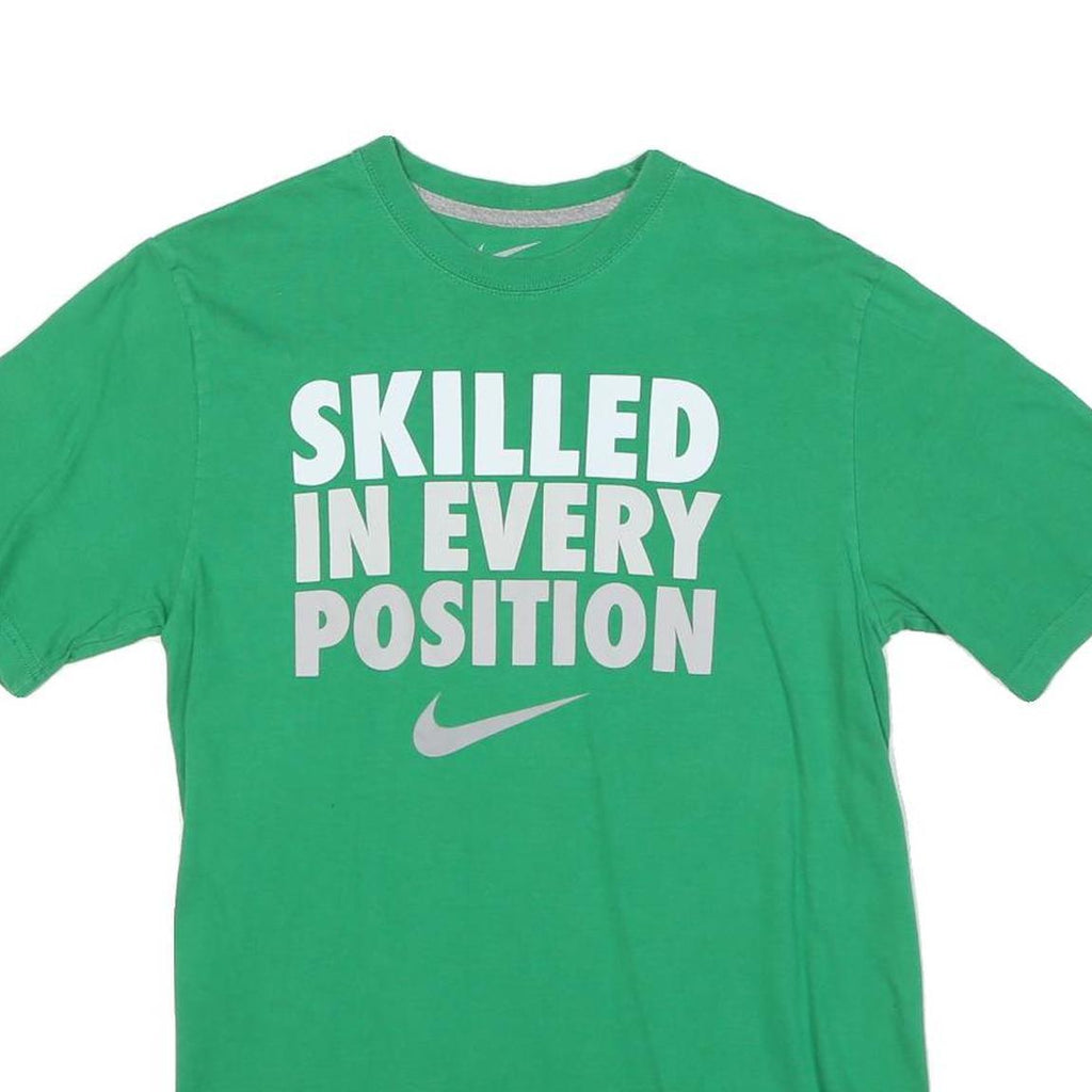 NIKE Mens Green Skilled In Every Position Graphic T-Shirt S Short Sleeve Crew