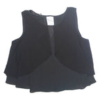 ZARA Womens Cropped Blouse Black M