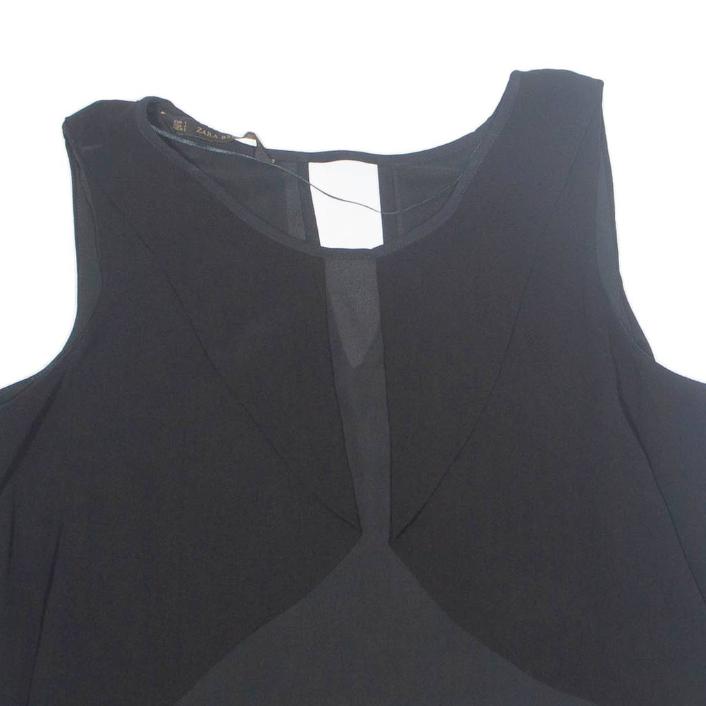 ZARA Womens Cropped Blouse Black M