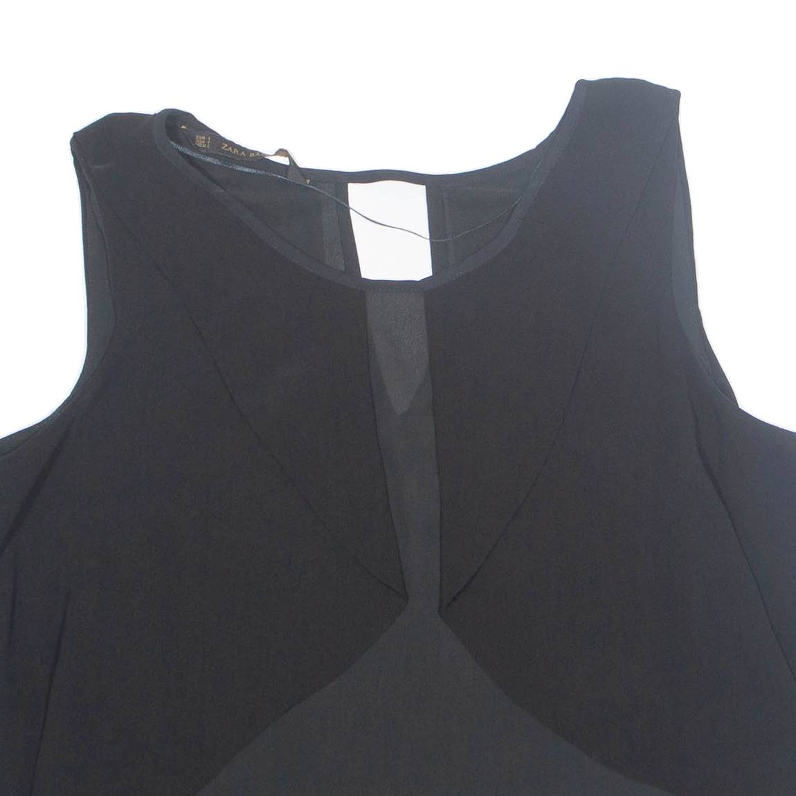 ZARA Womens Cropped Blouse Black M