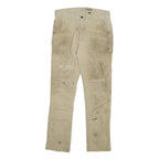 CARHARTT Mens Regular Fit Beige Cotton Blend Straight Leg Trousers W32 L32