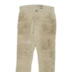 CARHARTT Mens Regular Fit Beige Cotton Blend Straight Leg Trousers W32 L32