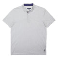 TED BAKER Mens Grey White Geometric Short Sleeve Polo Shirt M Cotton Stylish