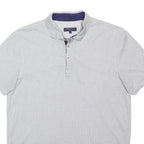 TED BAKER Mens Grey White Geometric Short Sleeve Polo Shirt M Cotton Stylish