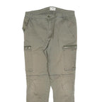 TALLY WEIJL Womens Cotton Blend Slim Khaki Green Slim Cargo Trousers W30 L27