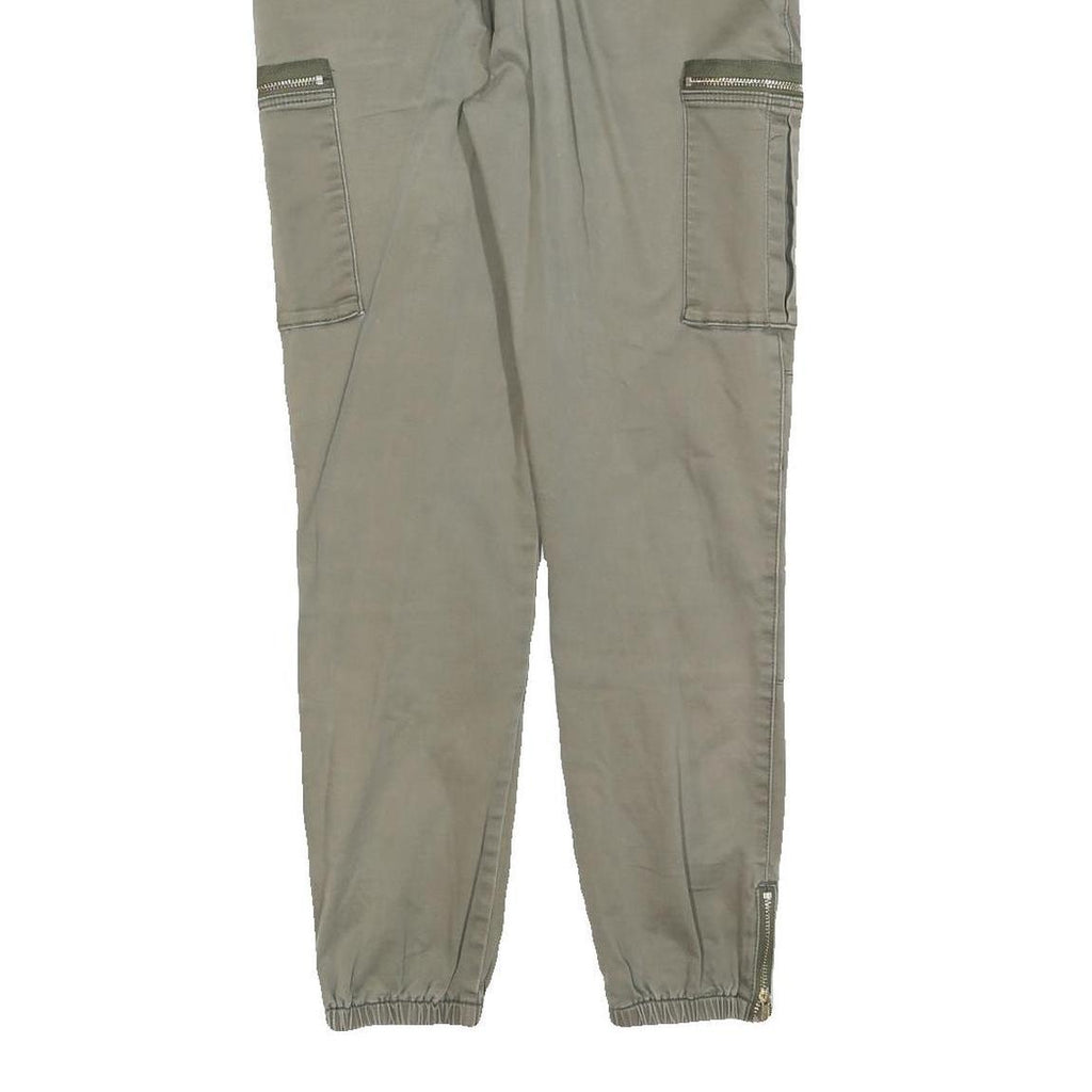 TALLY WEIJL Womens Cotton Blend Slim Khaki Green Slim Cargo Trousers W30 L27