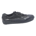 PRADA Womens Lace-Up Trainers Shoes Black Leather UK 7 Designer Luxury