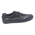 PRADA Womens Lace-Up Trainers Shoes Black Leather UK 7 Designer Luxury