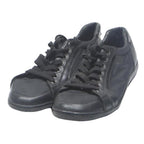 PRADA Womens Lace-Up Trainers Shoes Black Leather UK 7 Designer Luxury