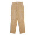 DICKIES Womens Slim Beige Cargo Trousers W28 L28 Cotton Blend Zip