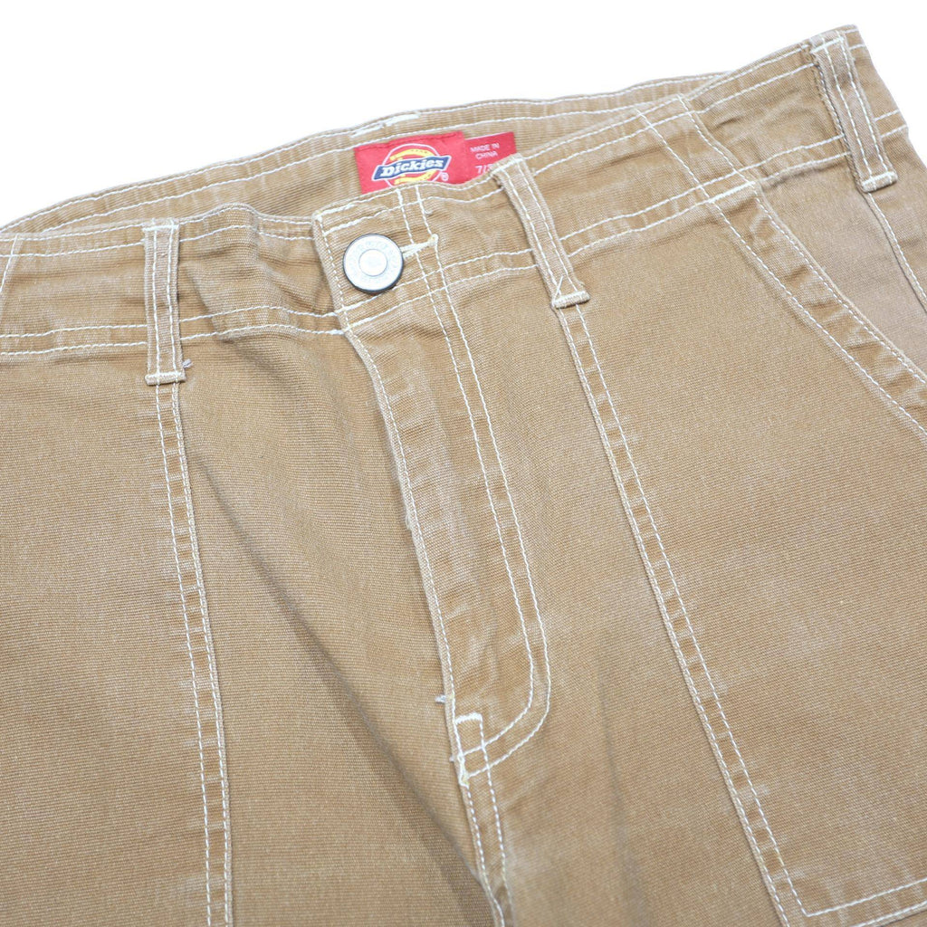 DICKIES Womens Slim Beige Cargo Trousers W28 L28 Cotton Blend Zip