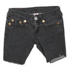 TRUE RELIGION Womens Shorts Black Denim Cut-Off XXS W25 Distressed Hem