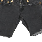 TRUE RELIGION Womens Shorts Black Denim Cut-Off XXS W25 Distressed Hem