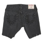 TRUE RELIGION Womens Shorts Black Denim Cut-Off XXS W25 Distressed Hem