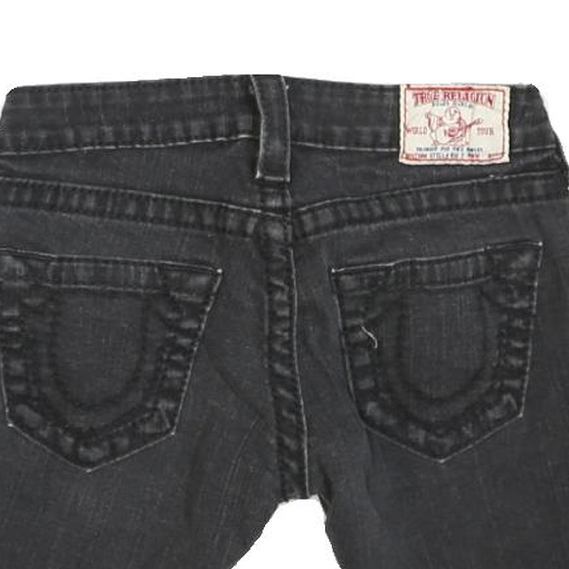 TRUE RELIGION Womens Shorts Black Denim Cut-Off XXS W25 Distressed Hem