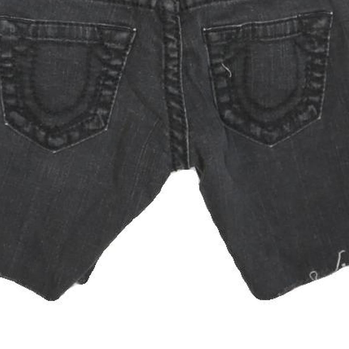 TRUE RELIGION Womens Shorts Black Denim Cut-Off XXS W25 Distressed Hem
