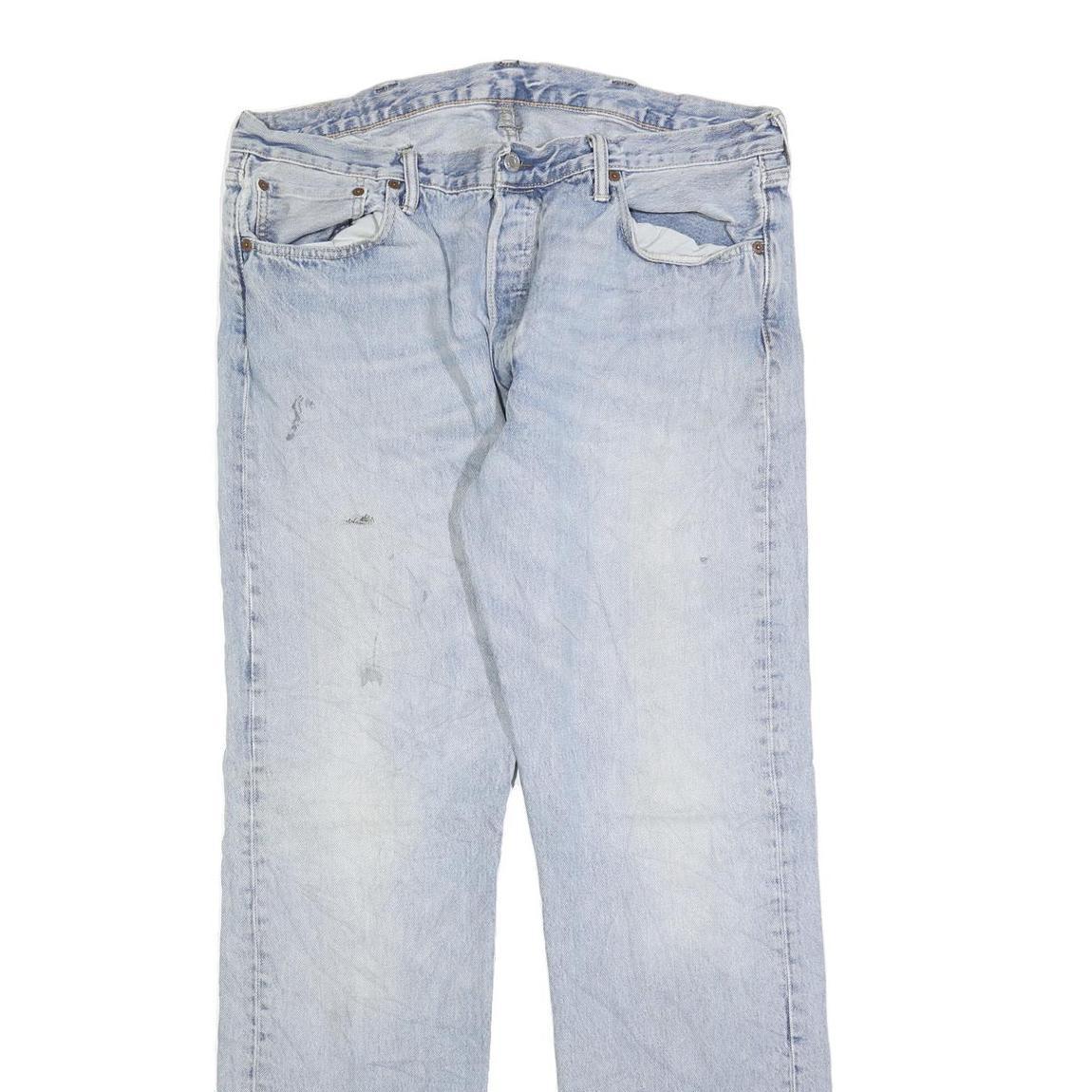 LEVI'S 501 Mens Jeans Blue Regular Straight Denim Light W38 L34 Classic Button