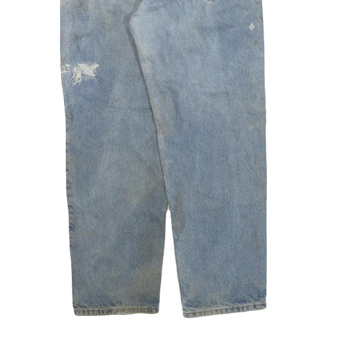 CARHARTT Mens Regular Fit Blue Denim Jeans W36 L30 Distressed Cotton Blend Zip