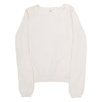 LEVI'S Womens Jumper Cream Crew Neck Tight Knit XS