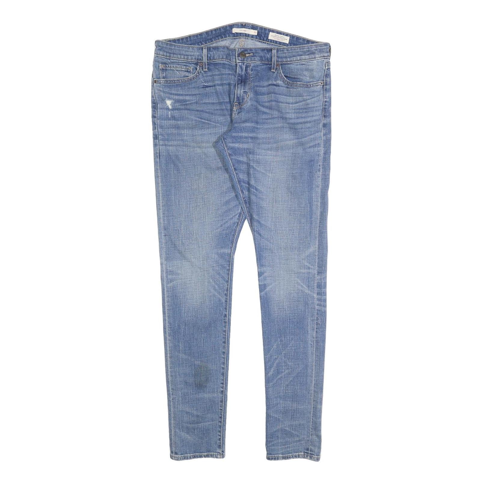 LEVI'S 711 Womens Jeans Blue Slim Skinny Denim Medium W35 L34 Cotton Blend