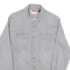 WRANGLER Mens Grey Light Denim Style Shirt S Casual Cotton Blend