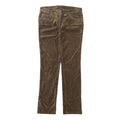 LAUREN RALPH LAUREN Womens Cotton Blend Brown Slim Straight Trousers W30 L30