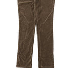 LAUREN RALPH LAUREN Womens Cotton Blend Brown Slim Straight Trousers W30 L30