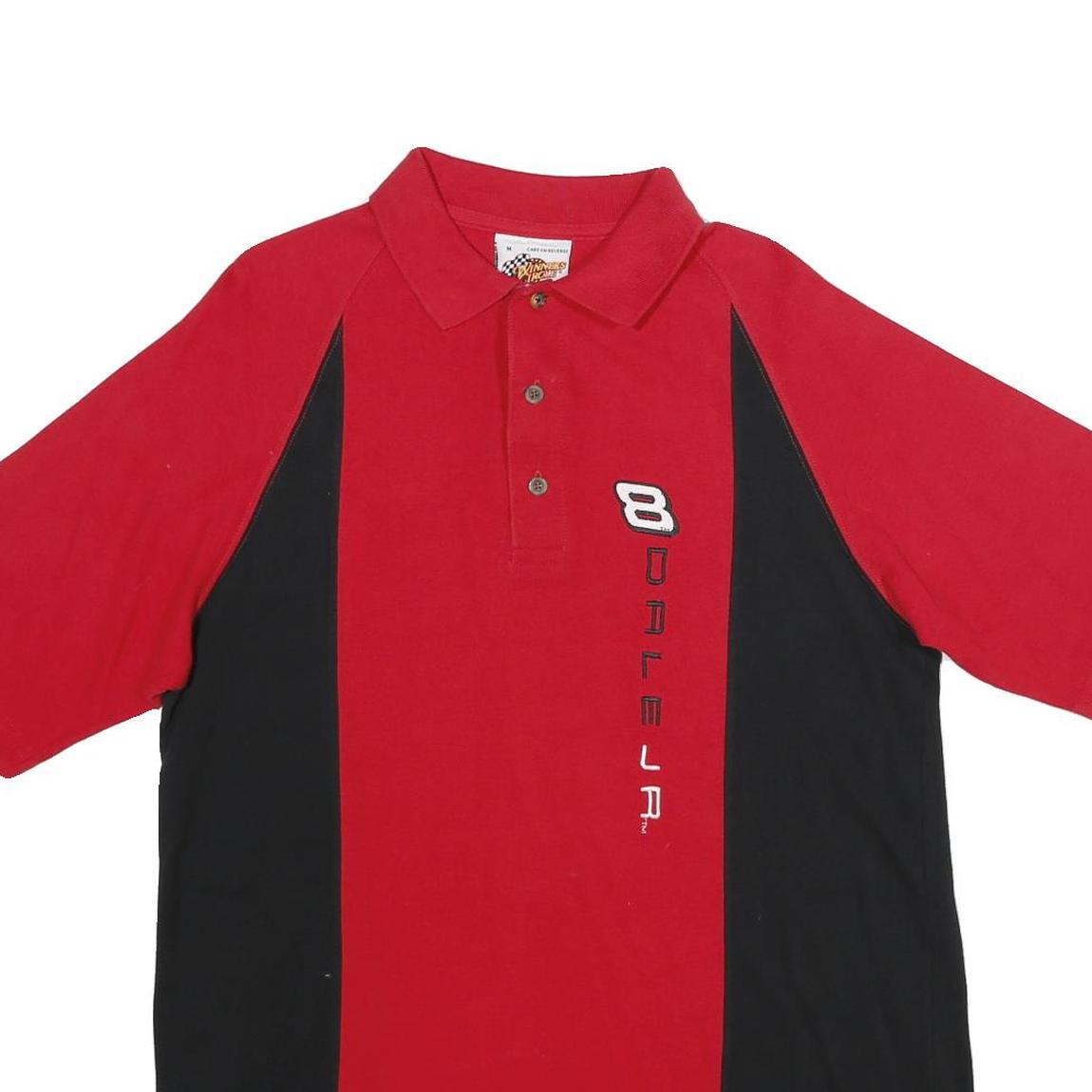 WINNER'S CIRCLE Mens Red & Black Cotton Short Sleeve Racing Polo Shirt M