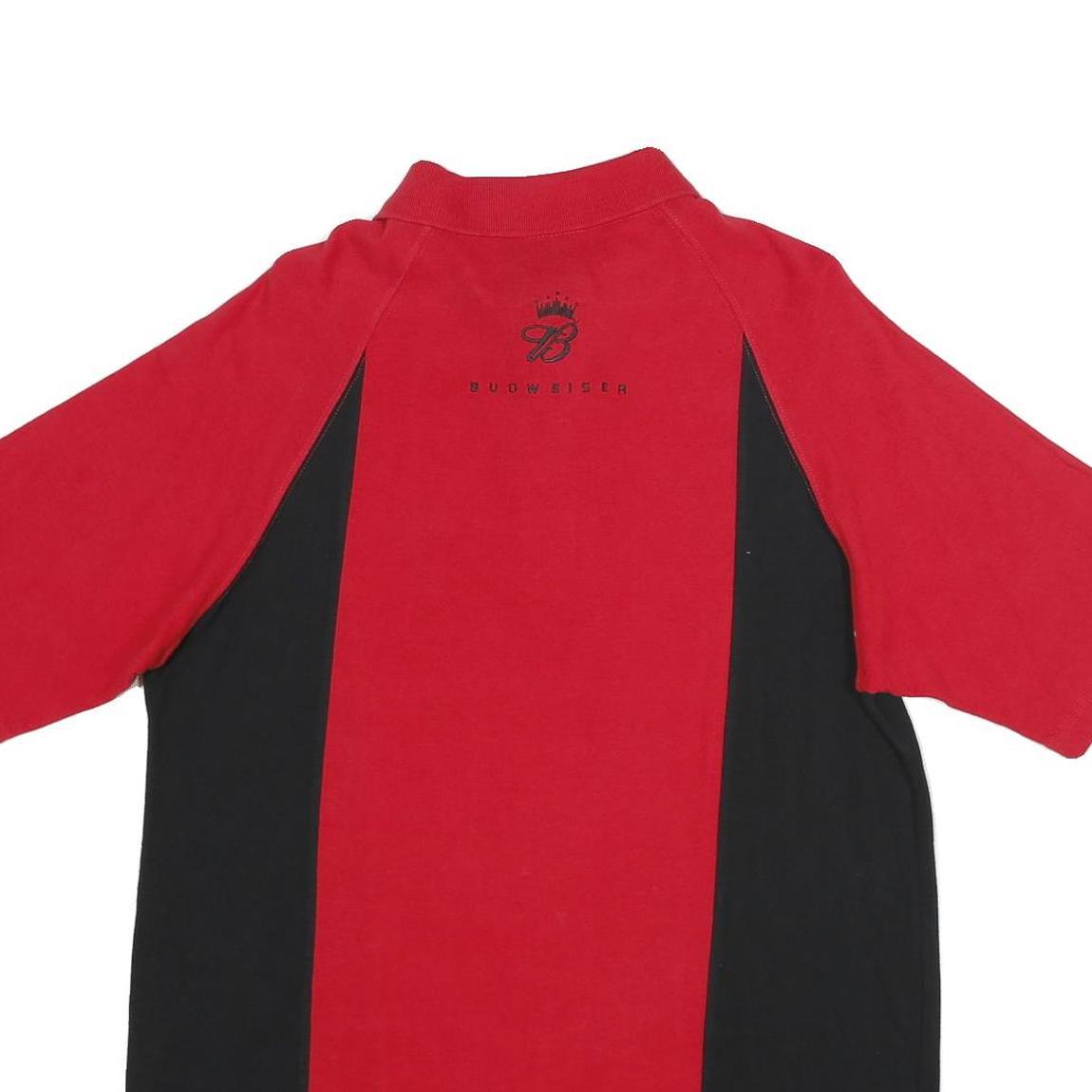 WINNER'S CIRCLE Mens Red & Black Cotton Short Sleeve Racing Polo Shirt M