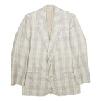 BOSS HUGO BOSS Mens Beige & Grey Checked Blazer Jacket L Polyester Blend Plain