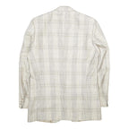 BOSS HUGO BOSS Mens Beige & Grey Checked Blazer Jacket L Polyester Blend Plain