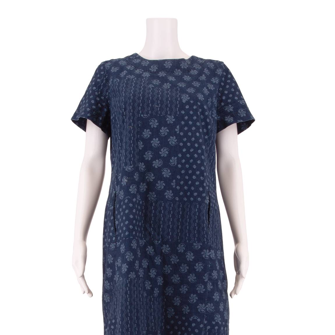 LAURA ASHLEY Womens Shift Dress Blue Floral Short Sleeve Knee Length UK 12