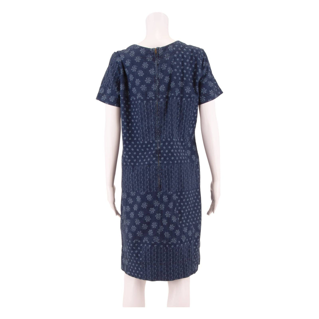 LAURA ASHLEY Womens Shift Dress Blue Floral Short Sleeve Knee Length UK 12