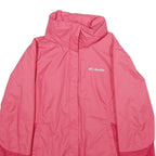 COLUMBIA Womens Pink & Dark Pink Rain Jacket S Nylon Outdoor Zip Pocket