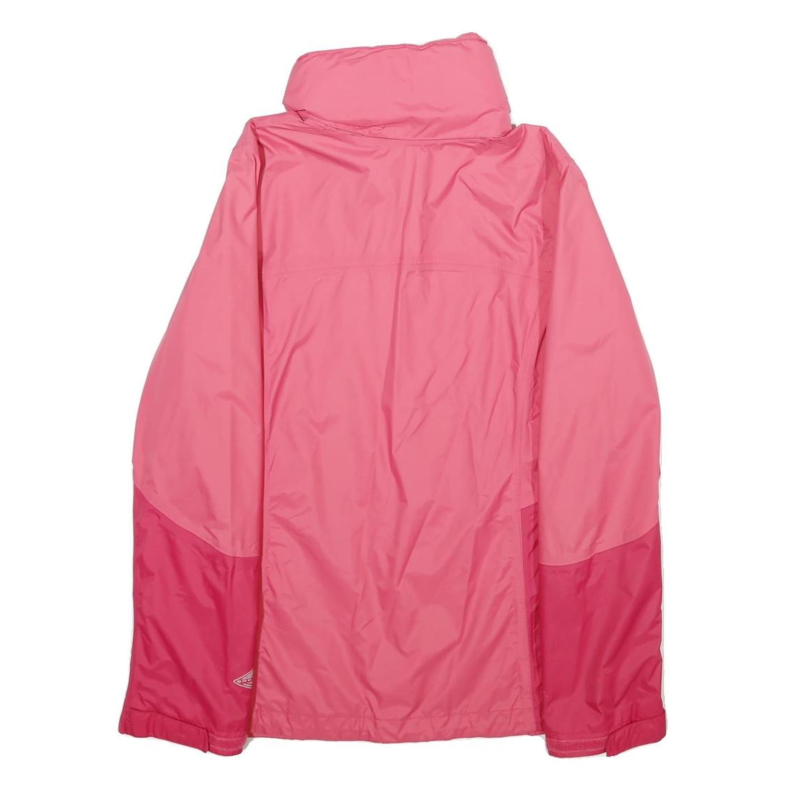COLUMBIA Womens Pink & Dark Pink Rain Jacket S Nylon Outdoor Zip Pocket