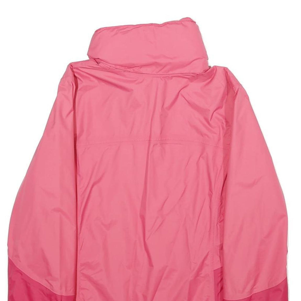 COLUMBIA Womens Pink & Dark Pink Rain Jacket S Nylon Outdoor Zip Pocket