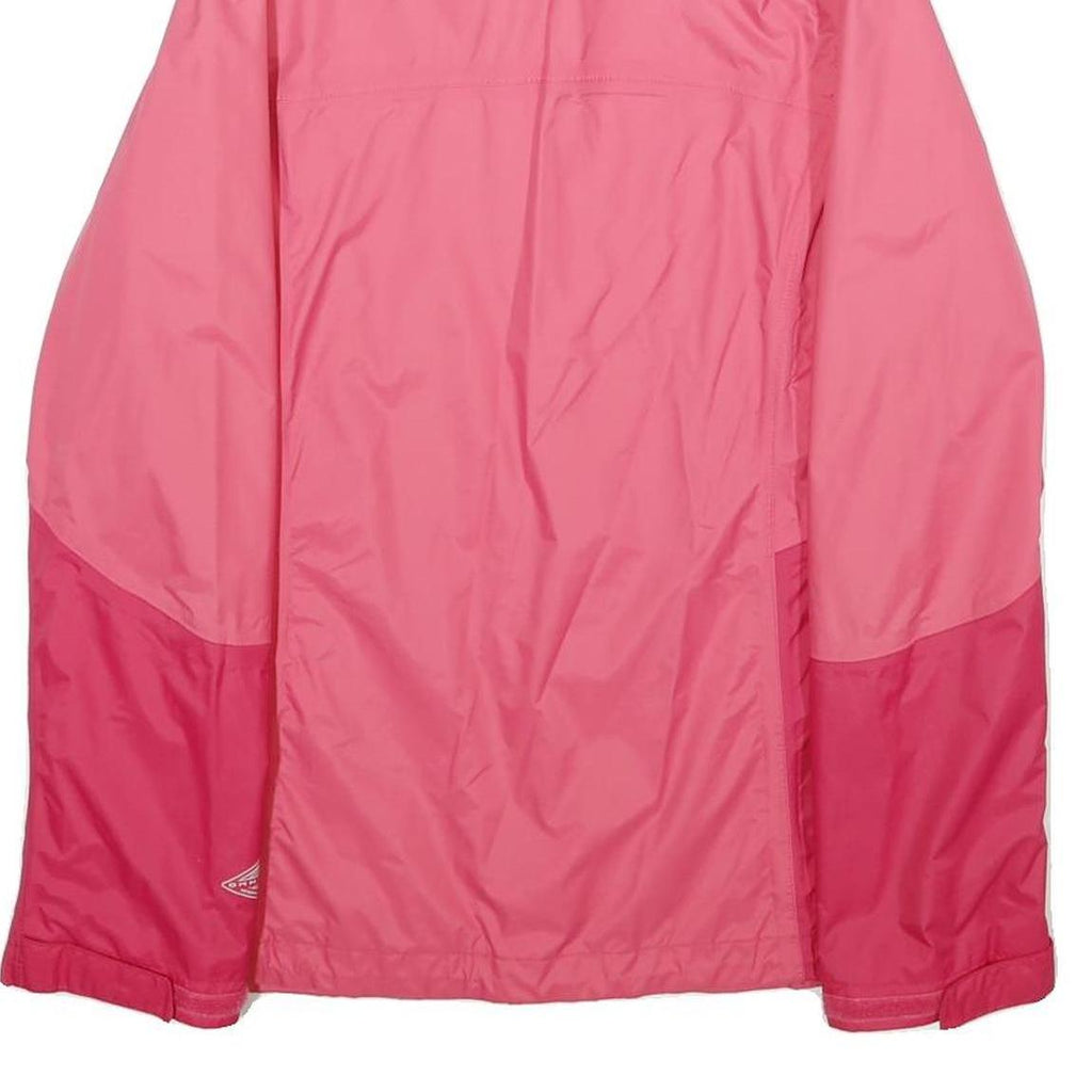 COLUMBIA Womens Pink & Dark Pink Rain Jacket S Nylon Outdoor Zip Pocket