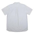 TOMMY HILFIGER Mens Blue & White Shirt XL Button Cotton Short Sleeve Casual