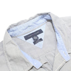 TOMMY HILFIGER Mens Blue & White Shirt XL Button Cotton Short Sleeve Casual