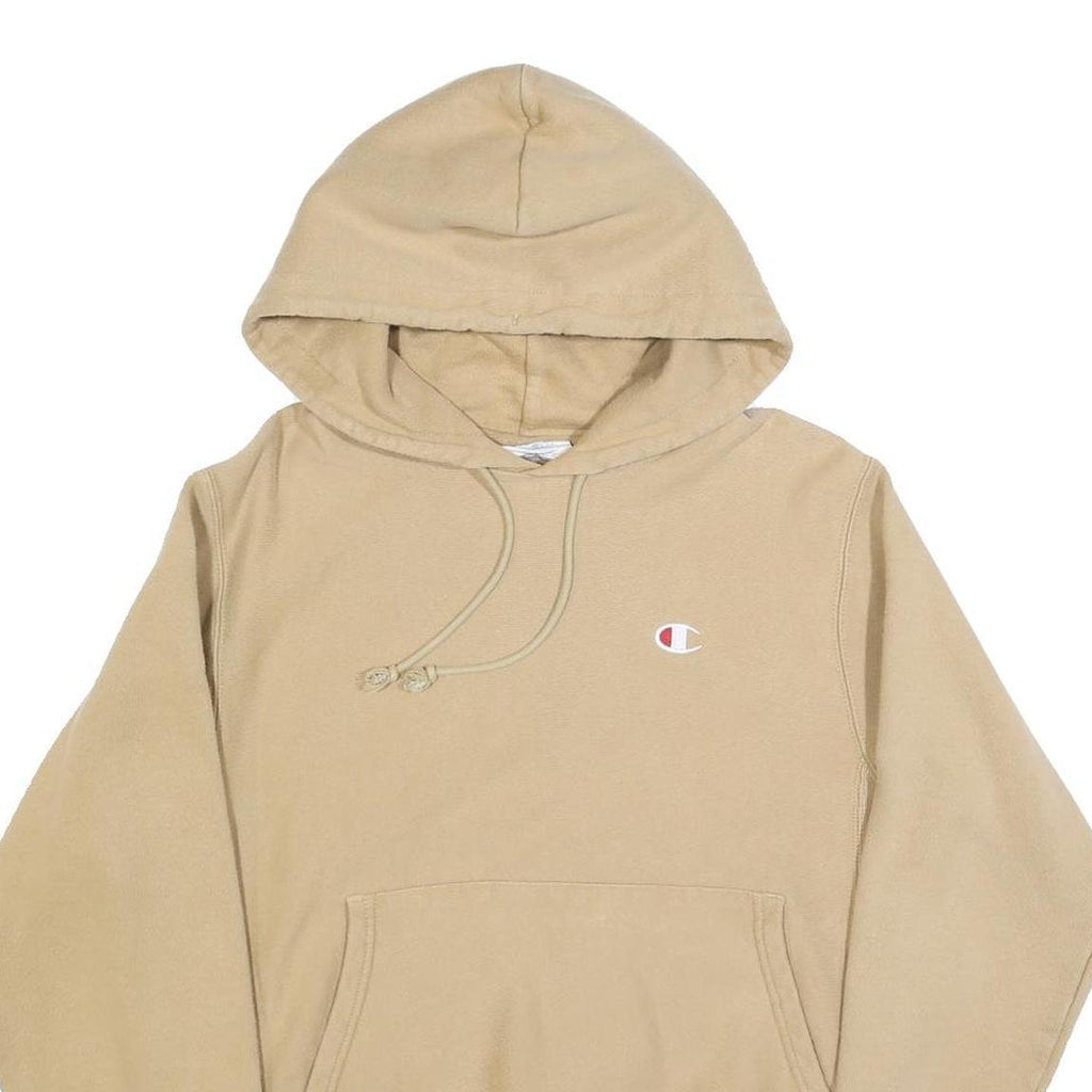 CHAMPION REVERSE WEAVE Mens Beige Hoodie S Cotton Blend Pullover Drawstring