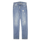 LEVI'S 511 Mens Jeans Blue Slim Skinny Denim Light W28 L32 Distressed Casual