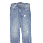 LEVI'S 511 Mens Jeans Blue Slim Skinny Denim Light W28 L32 Distressed Casual