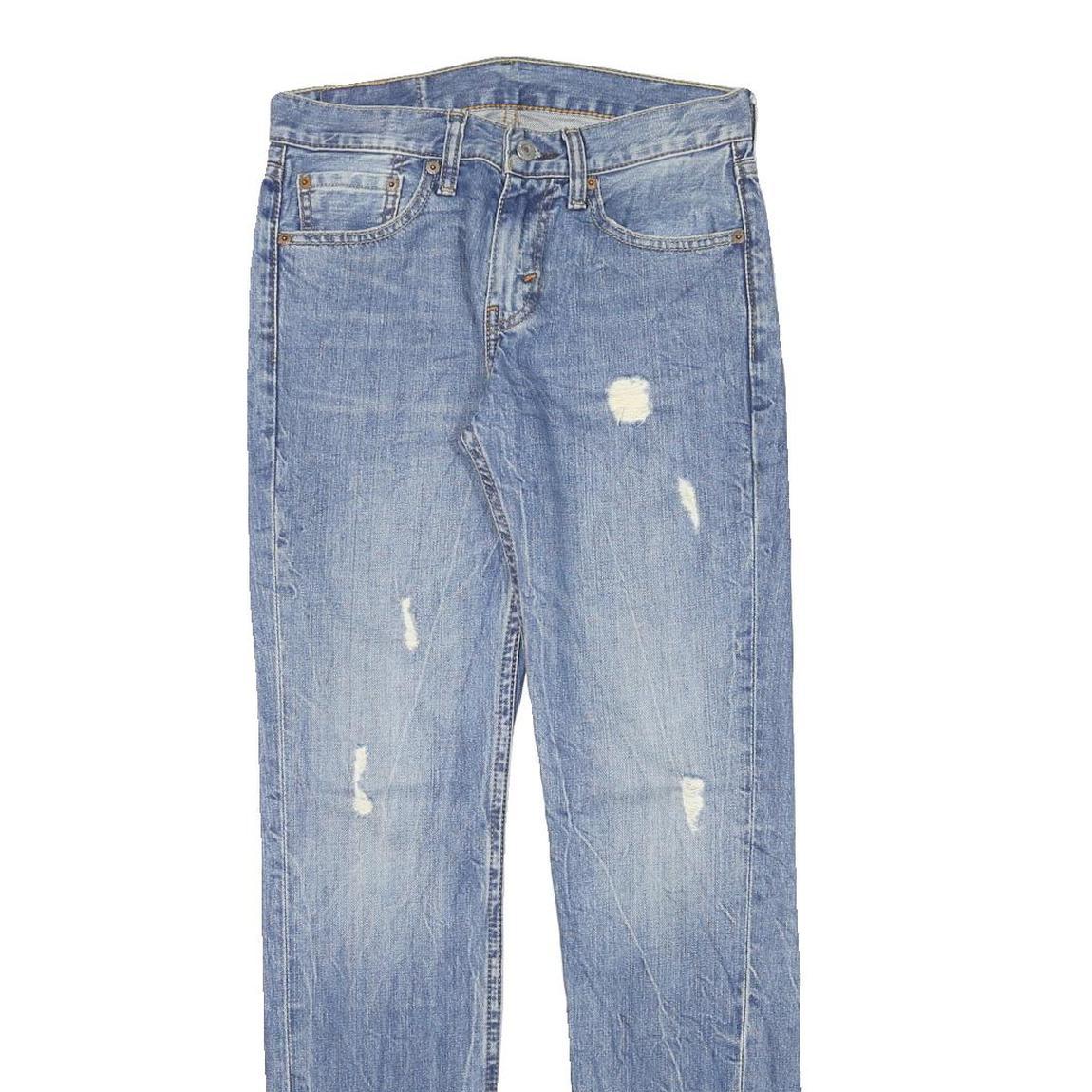 LEVI'S 511 Mens Jeans Blue Slim Skinny Denim Light W28 L32 Distressed Casual