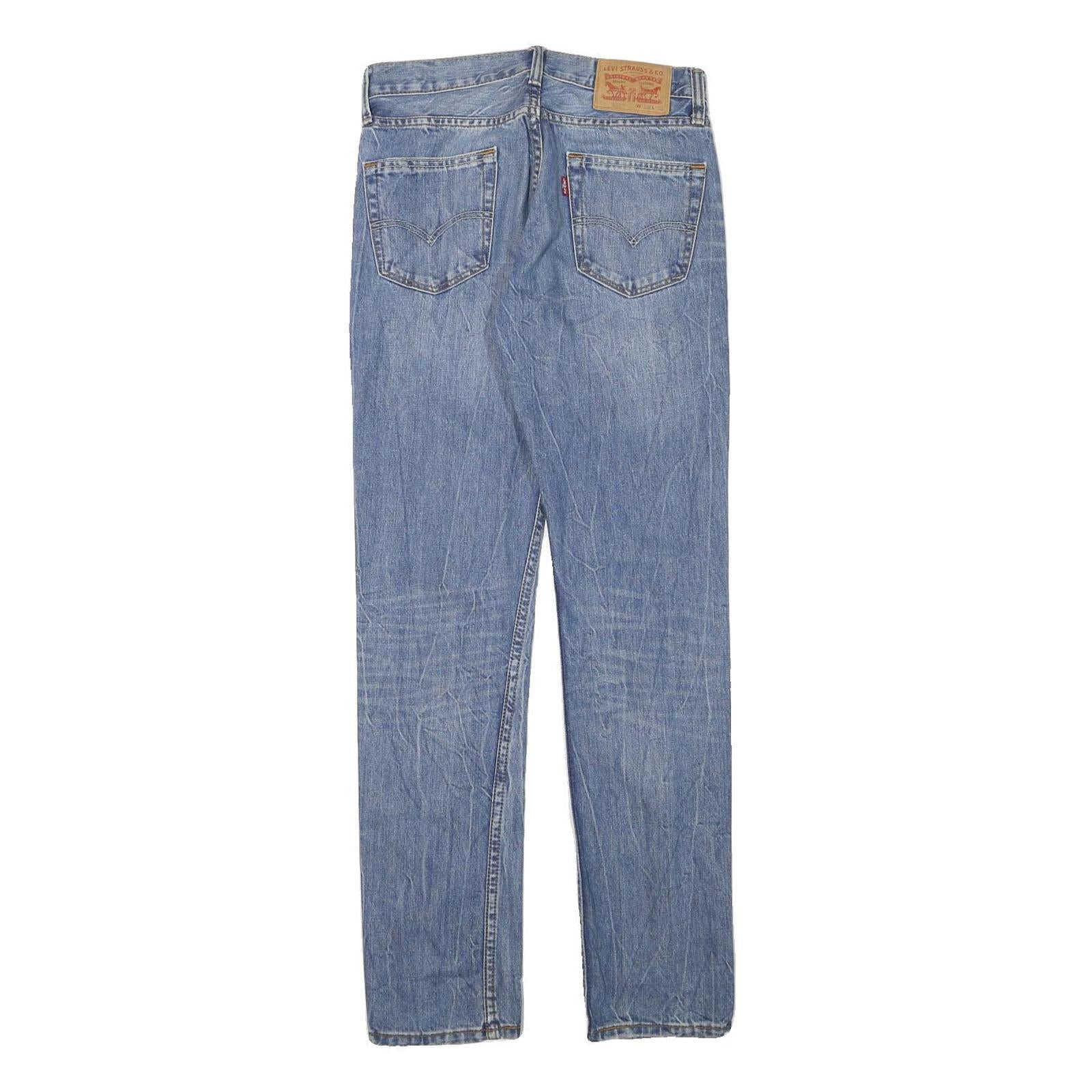 LEVI'S 511 Mens Jeans Blue Slim Skinny Denim Light W28 L32 Distressed Casual