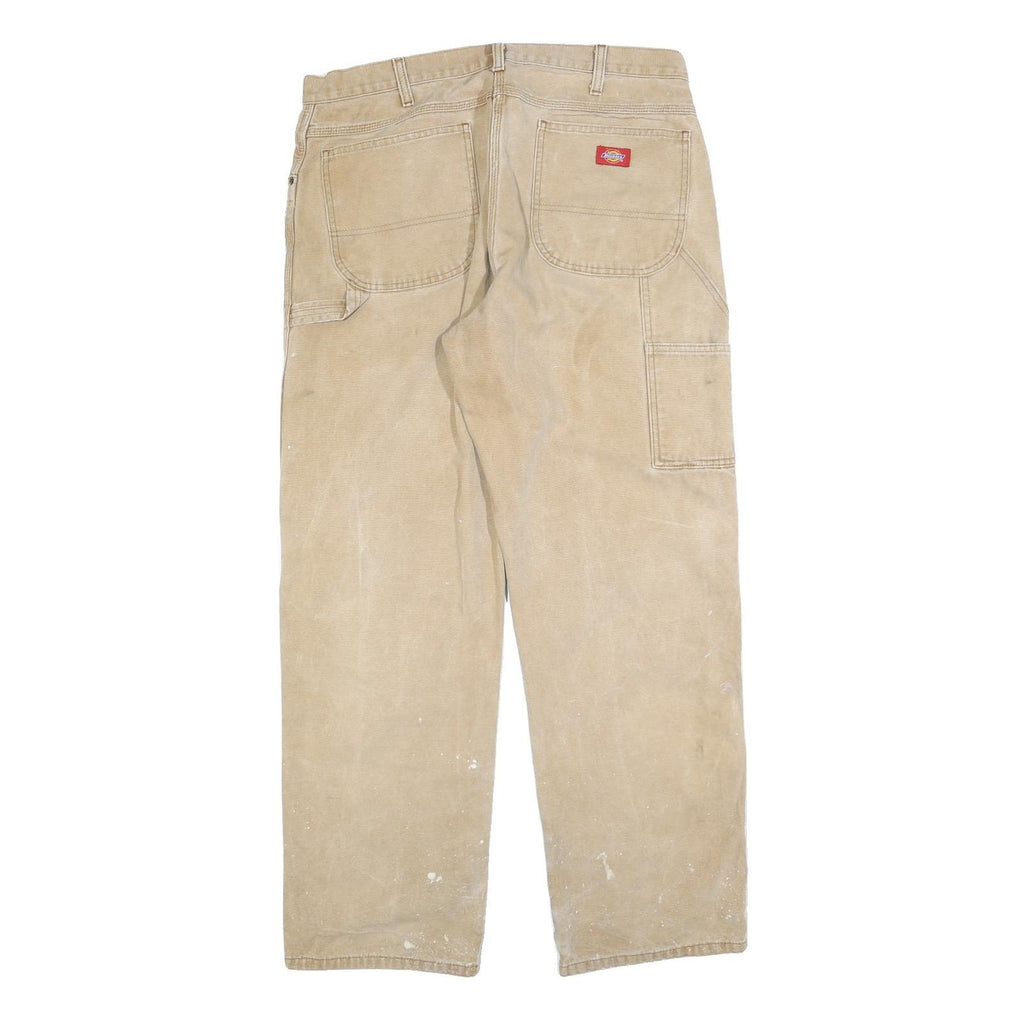 DICKIES Mens Jeans Beige Relaxed Straight Denim Medium W36 L32 Workwear Utility