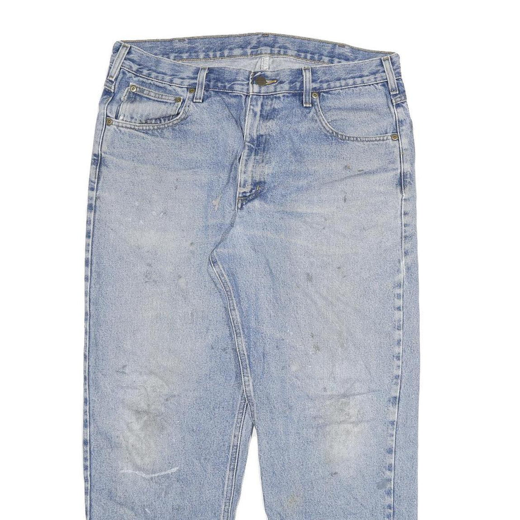 CARHARTT Mens Relaxed Jeans Blue Denim W36 L30 Zip Cotton Blend Casual Workwear